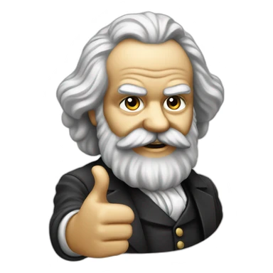 karl marx giving a thumbs up sticker