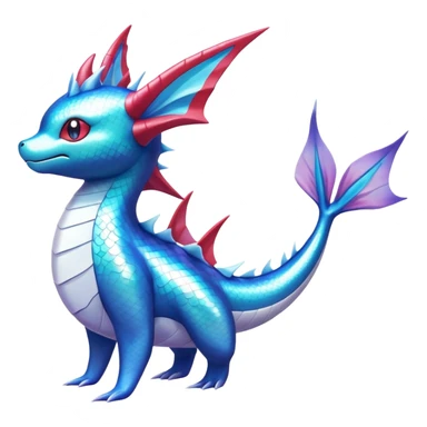 Shiny iridescent Vaporeon-Milotic-Latios-fakemon-hybrid sticker