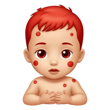 bebe com manchinhas vermelhos na pele sticker