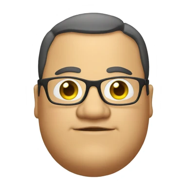 fat man with eye glasses sticker