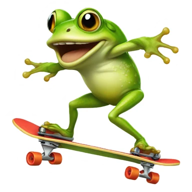 Sick ass frog doing a kickflip sticker