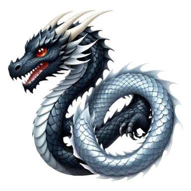 Black dragon white dragon sticker