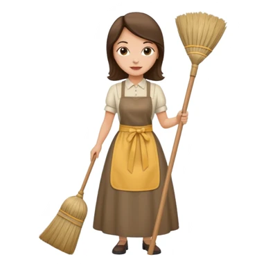 señora barriendo sticker