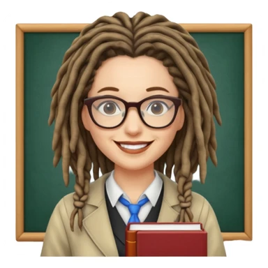 Dreadlocked librarian lady sticker