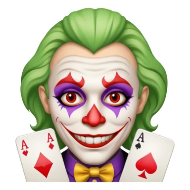 crazy colorful human jolly joker from poker sticker