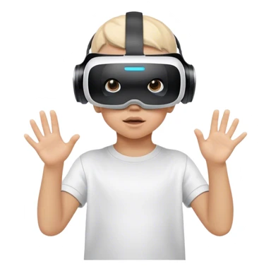 Child wearing virtual reality glasses, with a curious and engaged expression, exploring the digital world through VR technology. sticker