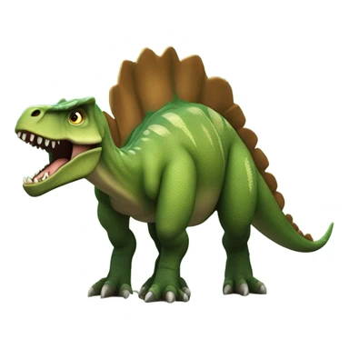 Dinosaur wearing a gold chain and baseball hat sticker