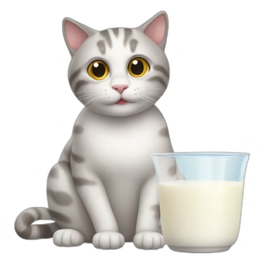 cat with milk sticker