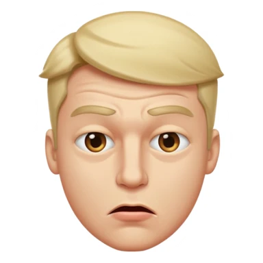 A male squinting his eyes but the mouth is blowing out sticker