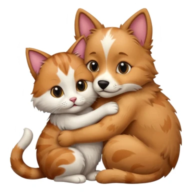 dog hug cat sticker