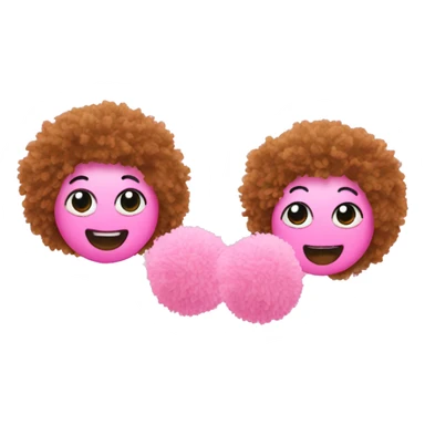 Two pink pom Poms  sticker