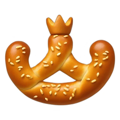 Pretzel in shape of a crown sticker