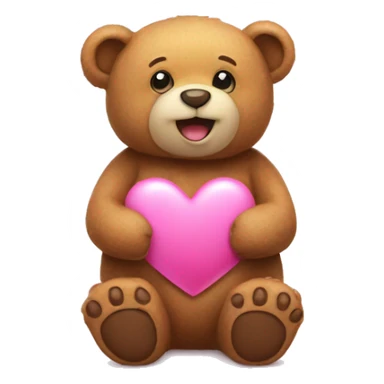  A tedy bear with a pink heart  sticker