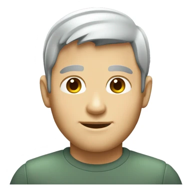 Generate an emoji-style avatar of a man with short red hair, trimmed beard, light skin, and gray-green eyes. Use the clean and smooth iOS emoji style, with a neutral facial expression, simple shapes, and smooth gradients. sticker