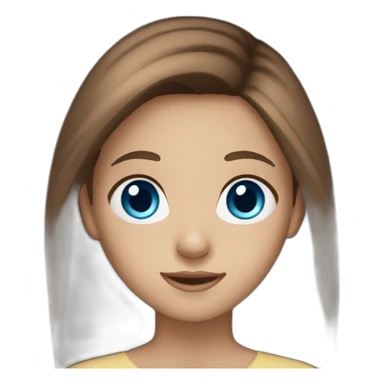 Girl who as blue eyes and long brown hair sticker