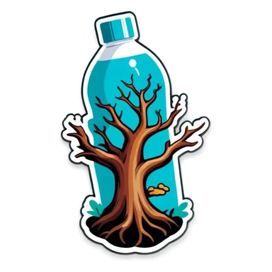 An Ent holding a bottle of shampoo sticker