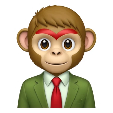  monkey with green shirt,red tie sticker