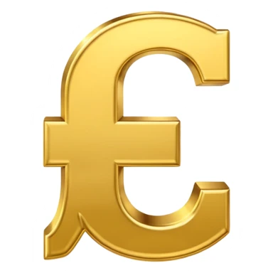 Symbole de currency en or en forme de lettre F précise, seul, 3D, brillant, style emoji simple et lisible sur fond uni. pas une autre lettre

F sticker