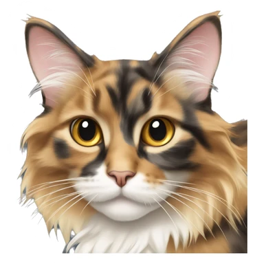 Calico mainecoon cat with bow sticker