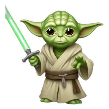 yoda with sword sticker