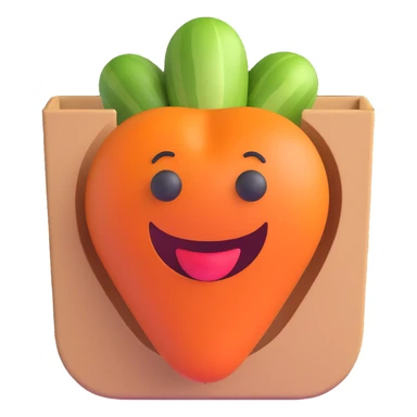 checkbox with a vegetable, 3D emoji style sticker