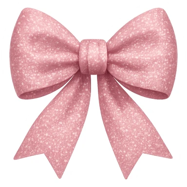 Add soft and stylish glitter to the aesthetic pink ribbon tied in a bow in iPhone emoji style, with no background. sticker