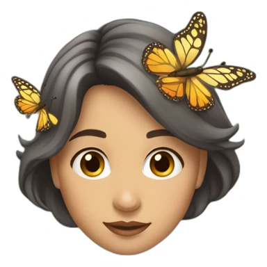 Mujer rodeada de mariposas sticker
