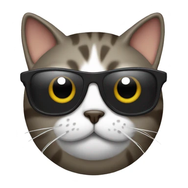 cat with poop sunglasses  sticker