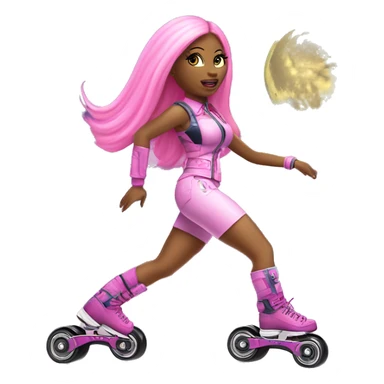 Nicki Minaj on rollerblades as a moon ￼ sticker