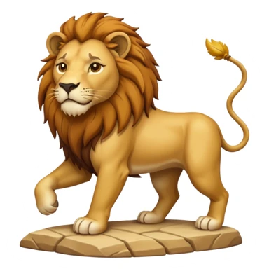 An emoji of a majestic lion from ancient Assyrian art, shown in a hunting scene. sticker