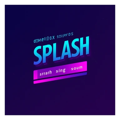 cybernetic cyberpunk [color gradient- lavender-blue] SPLASH TEXT that reads "stream starting soon" sticker