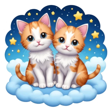 Twinkly sky and tiny kittens  sticker
