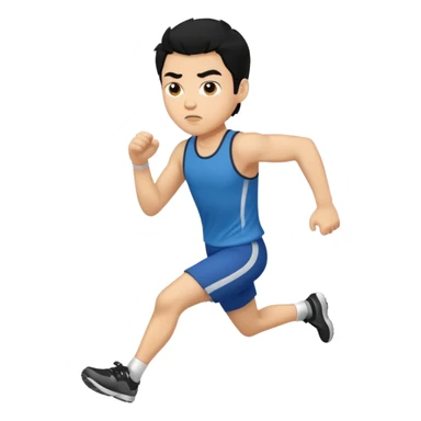 light skin man  black hair running sticker