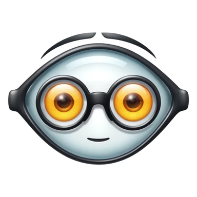 eye with glasses, vision symbolism sticker