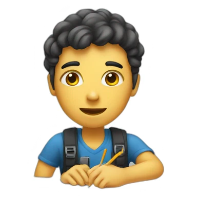 a student taking notes sticker