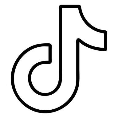 White TikTok logo, simple, clean, just outlines, on transparent background, no frame sticker