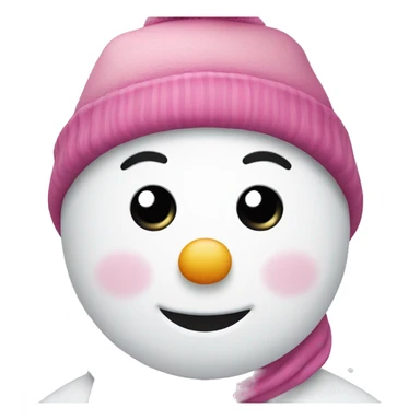 Pink snowman sticker