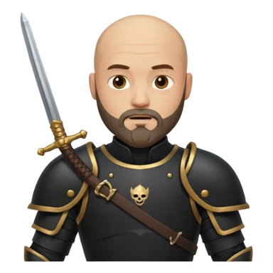bald bearded  armed guards black armour sticker