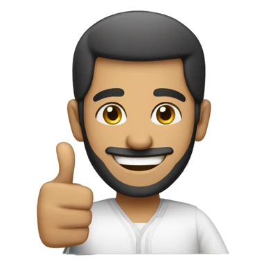 Smiling Arabic man showing thumbs up  sticker