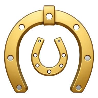 Emoji of an iron golden horseshoe with a thumb down in the middle (DisLikes) Vector sticker