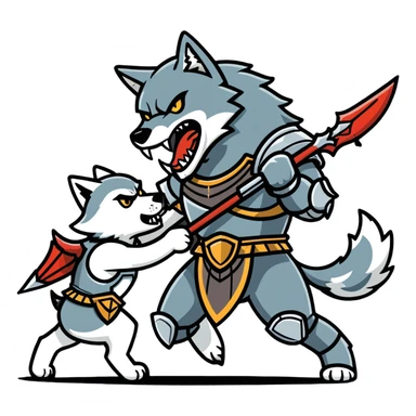 Wolf eating a person who is a spartan sticker