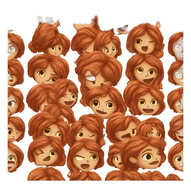 brownish red hair girl talking on the phone sticker