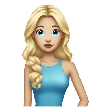 blond girl blue eyes with nails art sticker