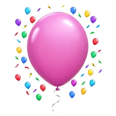 a pink balloon, confetti sticker