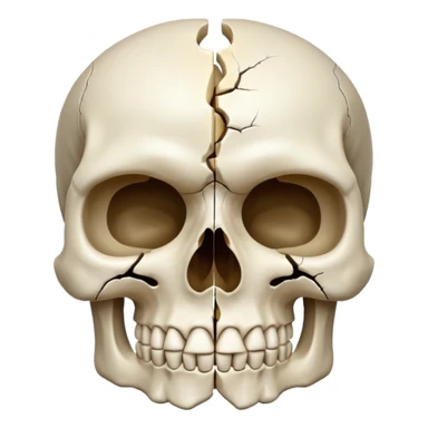 A skull split in half sticker