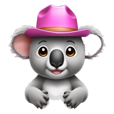Koala in a pink cowboy hat sticker