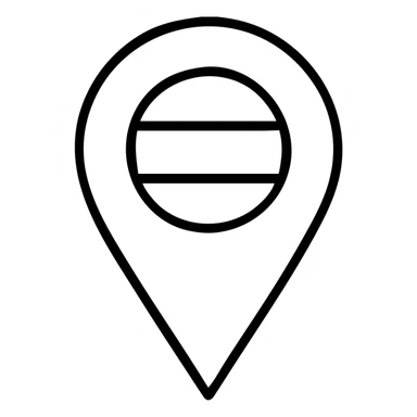 Location pin marker with Russian flag colors (white, blue, and red horizontal stripes) sticker