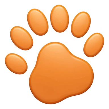 a very light pale pastel orange pawprint sticker