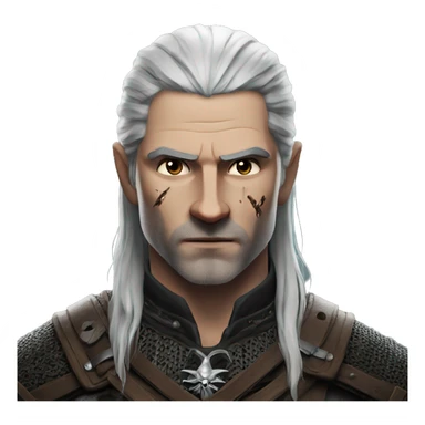 the witcher with a scar on his face sticker