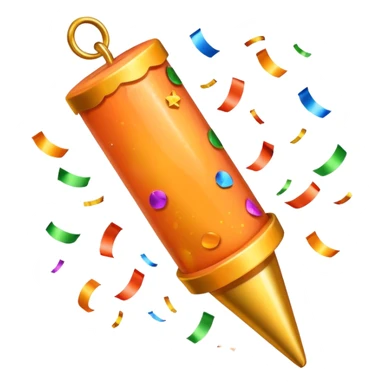 party popper emoji peach orange color sticker